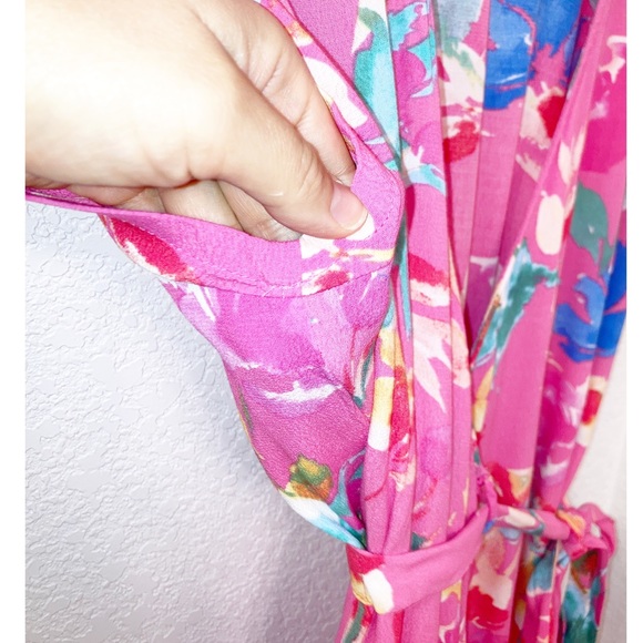 VICI Pink Bardot Floral Maxi Wrap Dress SZ: Small - Picture 8 of 15